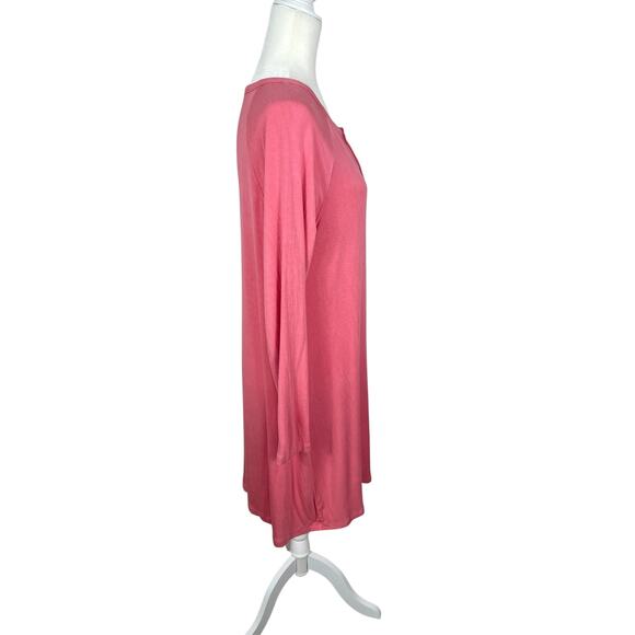 Lake Modal Spandex Long Sleeve Nightgown Pink Women's Size Small Cozy Lounge - Picture 6 of 12